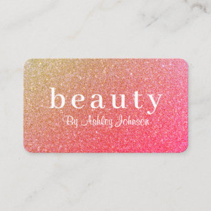 Chic Pink Sparkle Beauty Salon Loyalty Visitekaartje