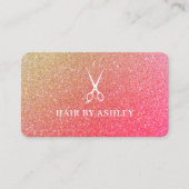 Chic Pink Sparkle Hair Beauty Salon Loyalty Visitekaartje (Voorkant)