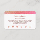 Chic Pink Sparkle Hair Beauty Salon Loyalty Visitekaartje (Achterkant)