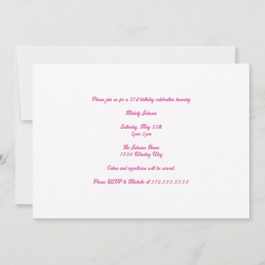 Chic Pink Sparkle Photo Collage Verjaardagsfeestje Kaart (Achterkant)