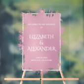 Chic Pink Splash Wedding Welkom Acryl Bord (Neutraal)
