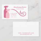 Chic Pink Spray Bottles Huishouddiensten Visitekaartje (Voorkant / Achterkant)