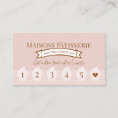 Chic Pink Stripe Baking Pastry Chef Cupcake Bakery Klantenkaartje (Voorkant)