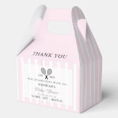 Chic Pink Stripes Tennis Baby shower Bedankt Bedankdoosjes (Voorkant)