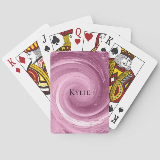 Chic Pink Swirl Pokerkaarten (Achterkant)