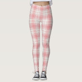Chic Pink Tartan Leggings - Casual Gift for Her (Voorkant)