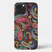 Chic Pink Turquoise Blue Green Arabic Paisley Art iPhone Hoesje (Achterkant)