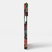Chic Pink Turquoise Blue Green Arabic Paisley Art iPhone Hoesje (Rechterkant)