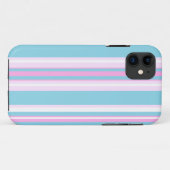Chic Pink, Turquoise, White Stripe iPhone 5 Hoesje (Achterkant (horizontaal))