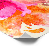 Chic Pink Waterverf Floral Weddenschap Welkomsttek Poster (Hoek)