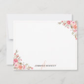 Chic Pink Waterverf Florence Note Card Notitiekaartje (Voorkant)