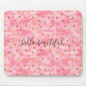 Chic Pink Waterverf Gold Confetti Muismat (Voorkant)