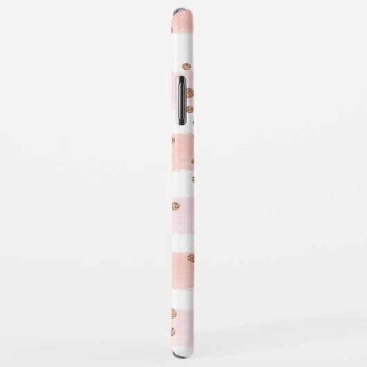 Chic Pink Waterverf & Gold Stippen Monogram Case-Mate iPhone Case (Achterkant/rechts)