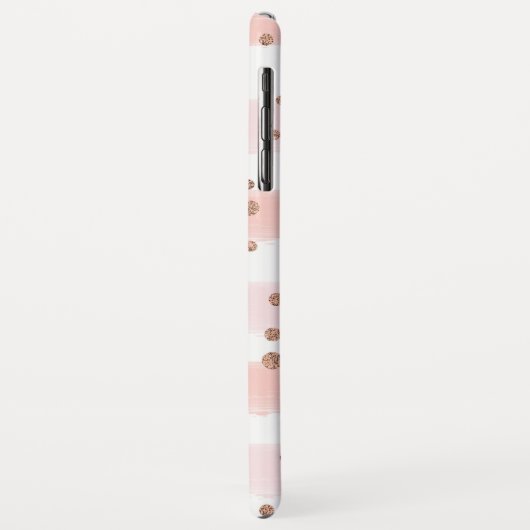 Chic Pink Waterverf & Gold Stippen Monogram Case-Mate iPhone Case (Achterkant/links)