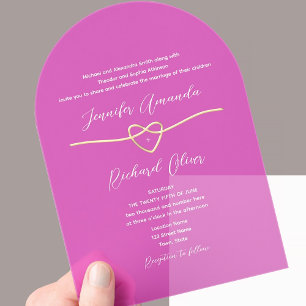 Chic Pink Wedding Acryl Uitnodigingen