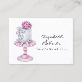 Chic Pink Wedding Cake Decorate Visitekaartje (Voorkant)