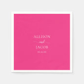 Chic Pink Wedding Napkins Servet (Voorkant)