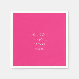 Chic Pink Wedding Napkins Servet