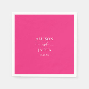 Chic Pink Wedding Napkins Servet