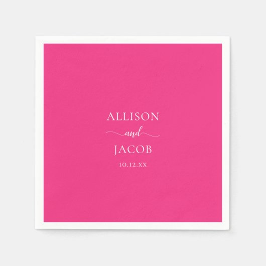 Chic Pink Wedding Napkins Servet (Voorkant)