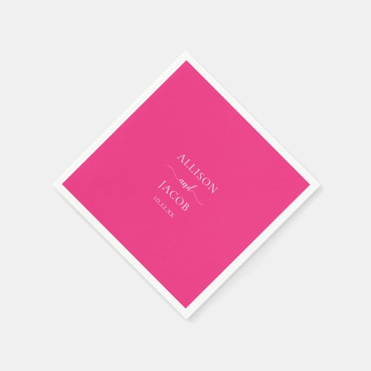 Chic Pink Wedding Napkins Servet (Hoek)