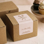 Chic Pink Whisk Spoon Thank You Bakery Box Seal Etiket