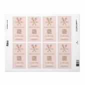 Chic Pink Whisk Spoon Thank You QR Code Bakery Box Etiket (Full Sheet)