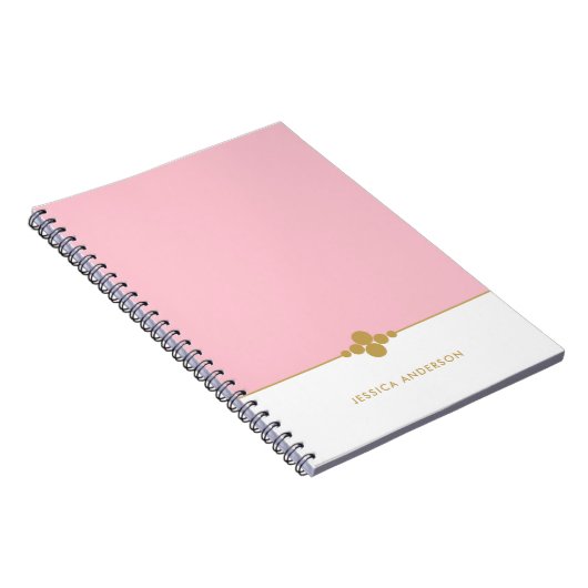Chic Pink White Gold op maat Notitieboek (Rechterzijde)