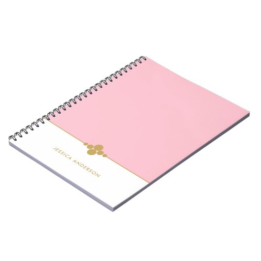 Chic Pink White Gold op maat Notitieboek (Linkerzijde)