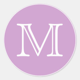Chic Pink White Monogram Letter Ronde Sticker