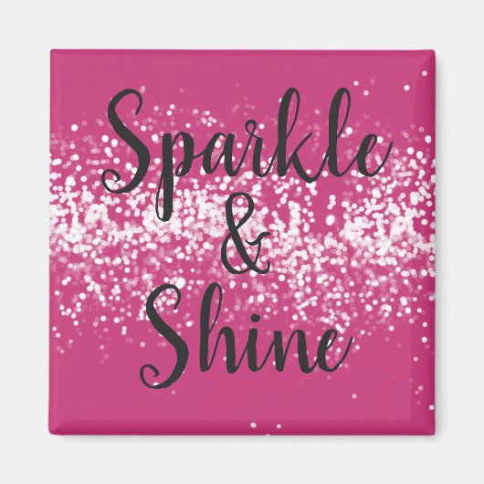 Chic Pink White Sparkle Shine Magneet (Voorkant)