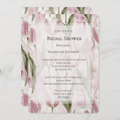 Chic Pink White Tulip Flowers Bridal Shower Kaart (Voorkant / Achterkant)