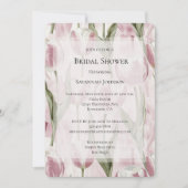 Chic Pink White Tulip Flowers Bridal Shower Kaart (Voorkant)