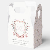 Chic Pink Wildflower Monogram Crest Vrijgezellenfe Bedankdoosjes (Geopend)