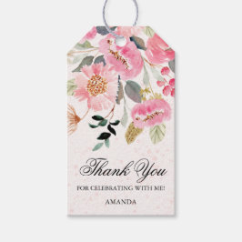 Chic Pink Wildflower Vrijgezellenfeest Favoriet Cadeaulabel