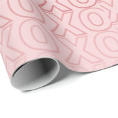 Chic Pink XOXO Pattern Valentine's Day Wrapping  Cadeaupapier (Rol Hoek)