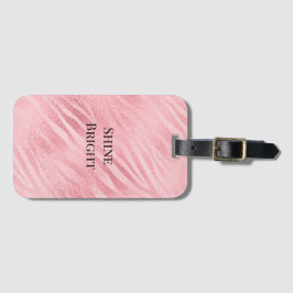 Chic Pink Zebra Animal Print Bagagelabel