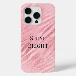 Chic Pink Zebra Animal Print iPhone 15 Pro Case