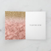 Chic Pink Zebra Print Glitz Kaart (Binnen)