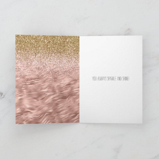 Chic Pink Zebra Print Glitz Kaart (Binnen)