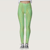Chic Pistache Groene Diamanten Patroon Leggings (Voorkant)