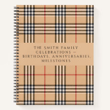 Chic Plaid Warm Tan | Aanpasbare Tekst Vakantie