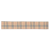 Chic Plaid Warm Tan Base Wit Zwart Bruin Tartan Lange Tafelloper (Horizontaal)