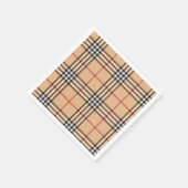 Chic Plaid Warm Tan Base Wit Zwart Bruin Tartan Servet (Hoek)