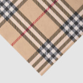 Chic Plaid Warm Tan Base Wit Zwart Bruin Tartan Tissuepapier (Detail)