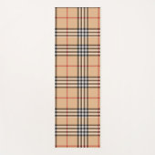 Chic Plaid Warm Tan Base Wit Zwart Bruin Tartan Yogamat (Voorkant)