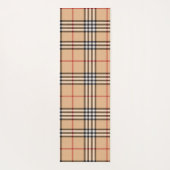 Chic Plaid Warm Tan Base Wit Zwart Bruin Tartan Yogamat (Achterkant)