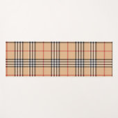Chic Plaid Warm Tan Base Wit Zwart Bruin Tartan Yogamat (Voorkant (horizontaal))