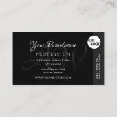 Chic Plain Black Kleurrijke Decor Stripes voeg Log Visitekaartje (Achterkant)