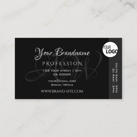 Chic Plain Black Kleurrijke Decor Stripes voeg Log Visitekaartje (Achterkant)